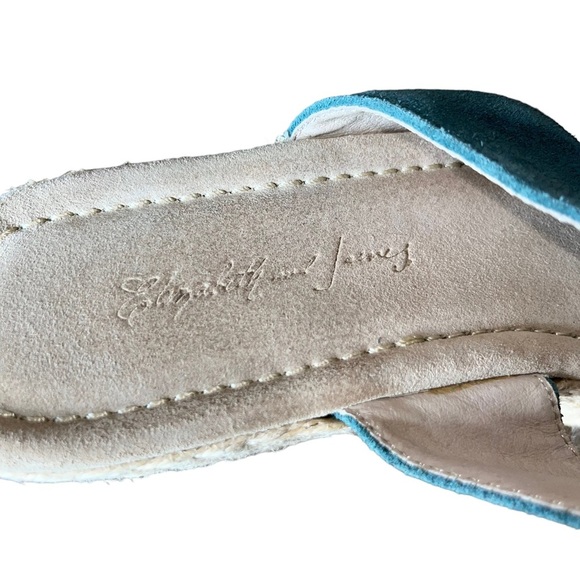 Elizabeth and James Blue Suede Wedge Espadrille Sandals Platform - Picture 6 of 9